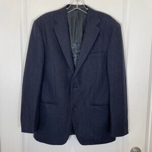 TailorByrd‎ Nordstrom Felted Wool Blazer Jacket Blue Textured Corporate 40S